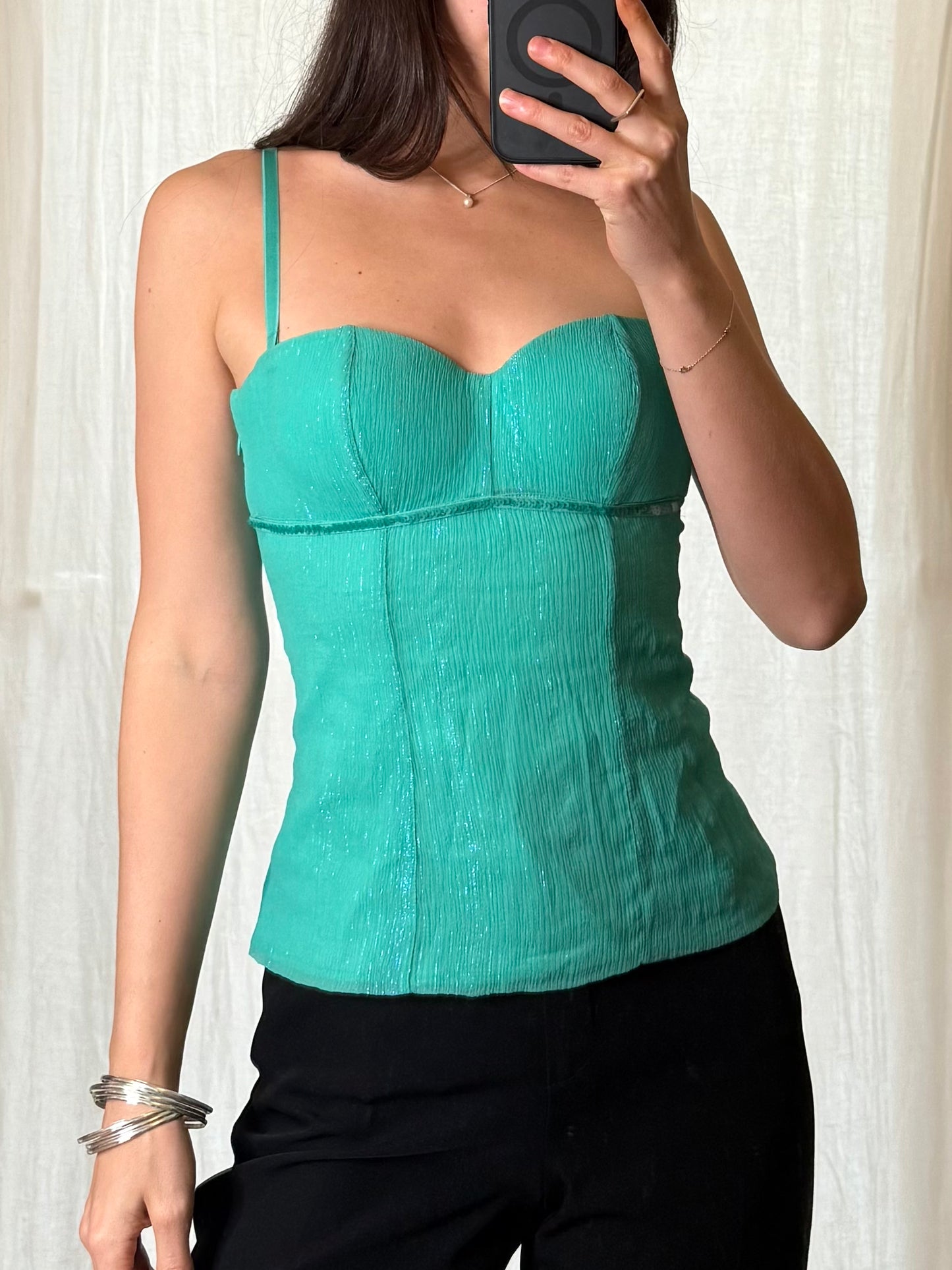 Bright Turquoise Bustier Top S/M