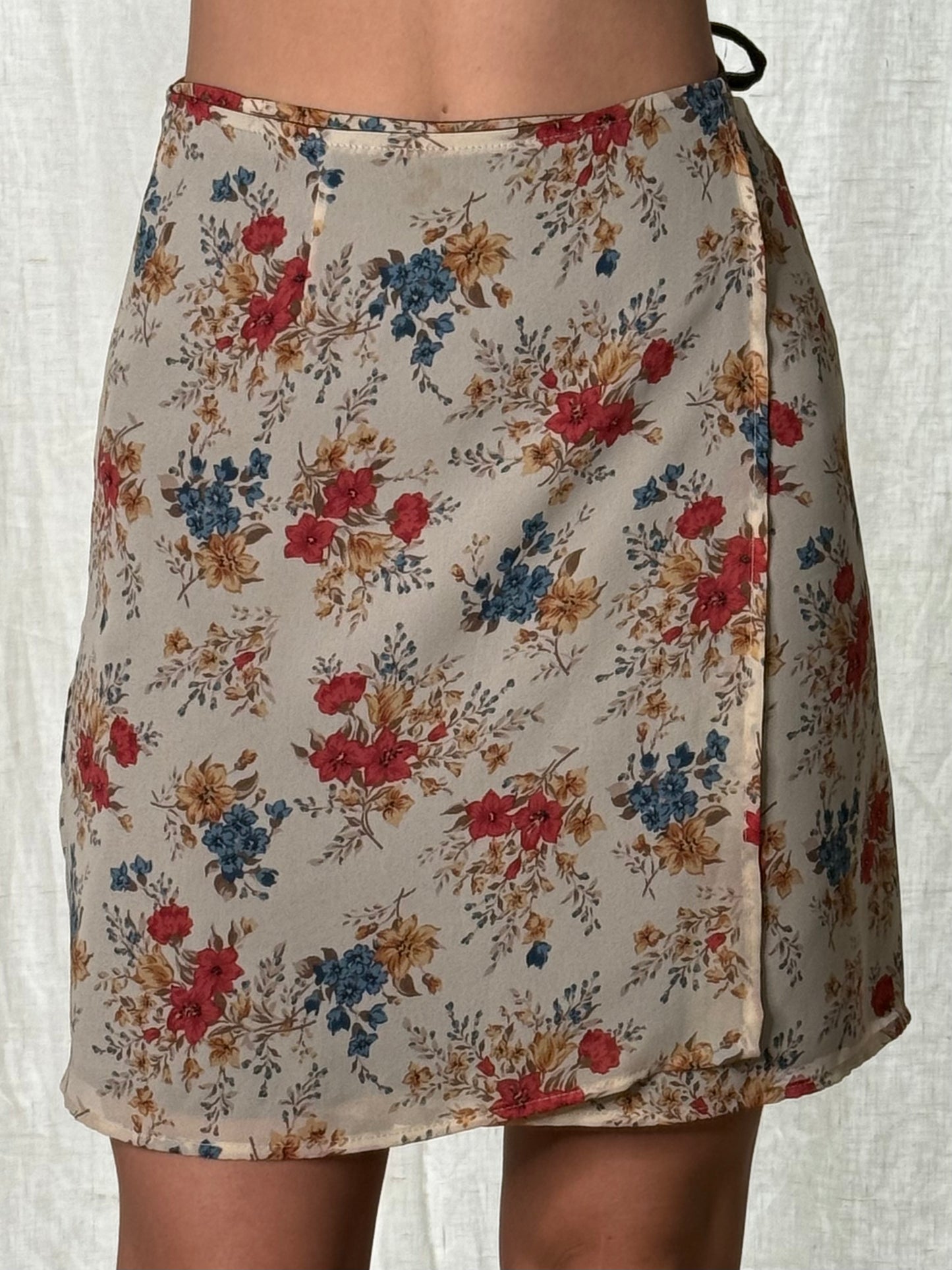 Vintage Viscose Floral Wrap Skirt XS/S/M