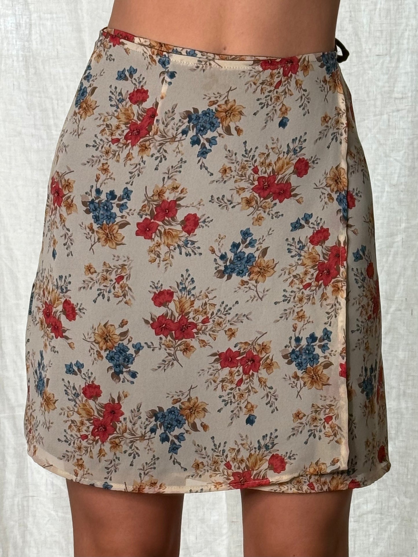 Vintage Viscose Floral Wrap Skirt XS/S/M