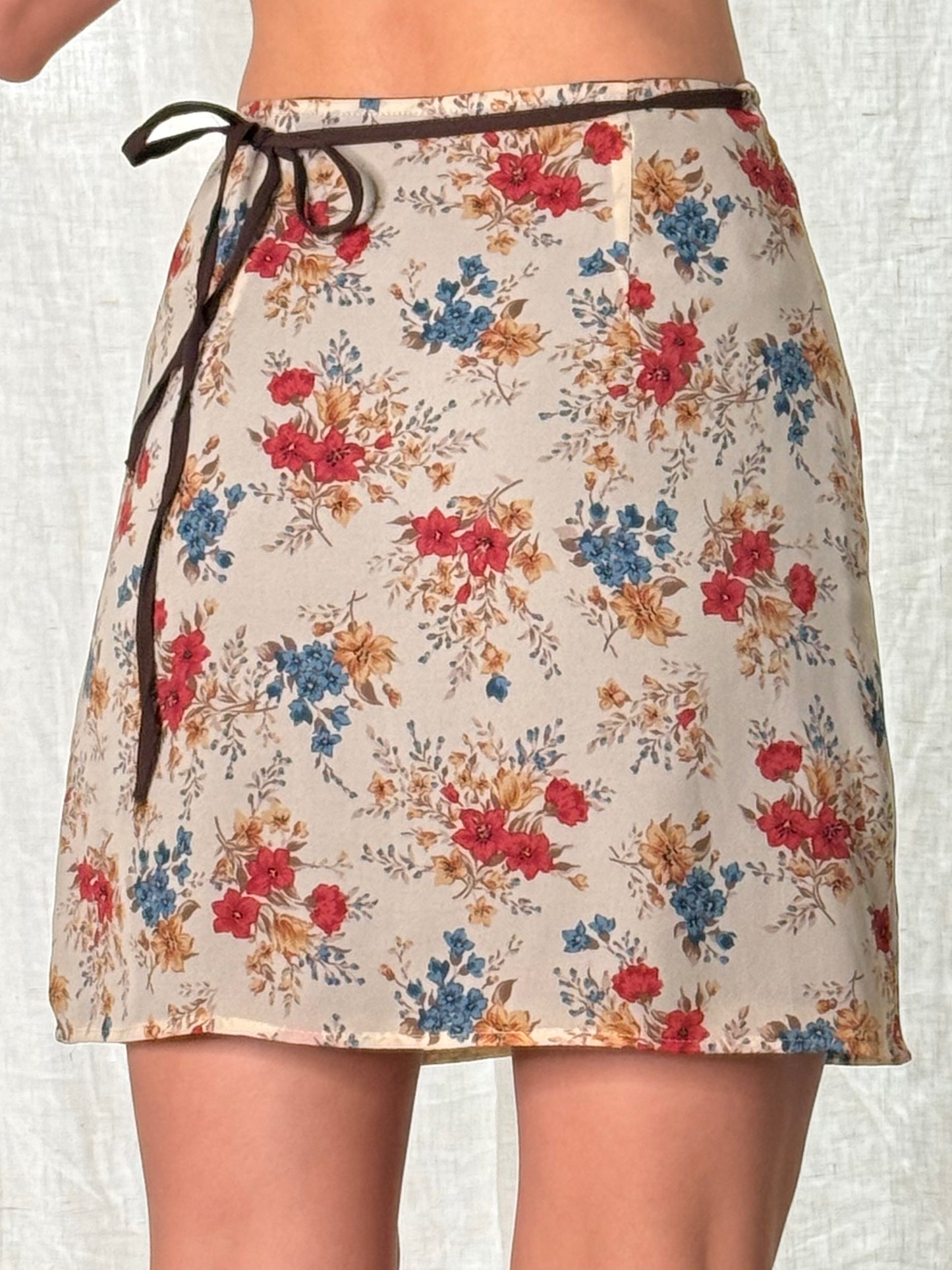 Vintage Viscose Floral Wrap Skirt XS/S/M
