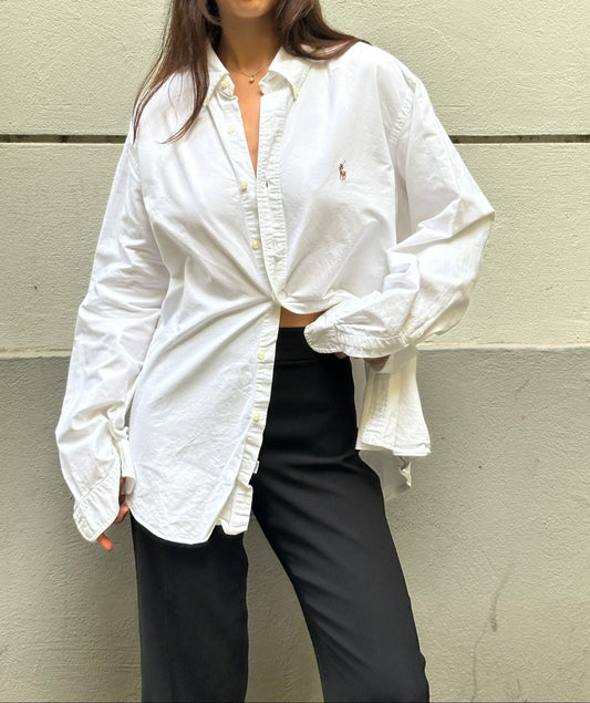 Polo Ralph Lauren 100% Cotton White Button Down Shirt XL