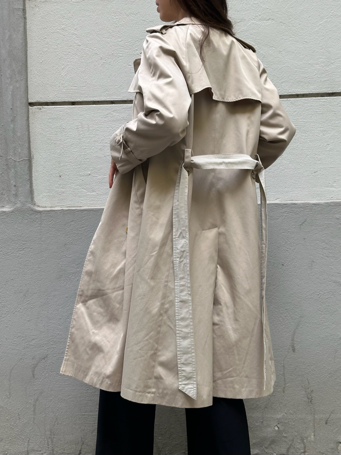 Vintage Korean Beige Trench Coat S