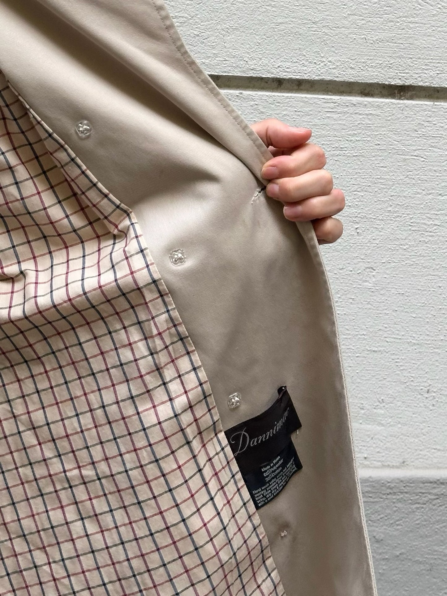 Vintage Korean Beige Trench Coat S