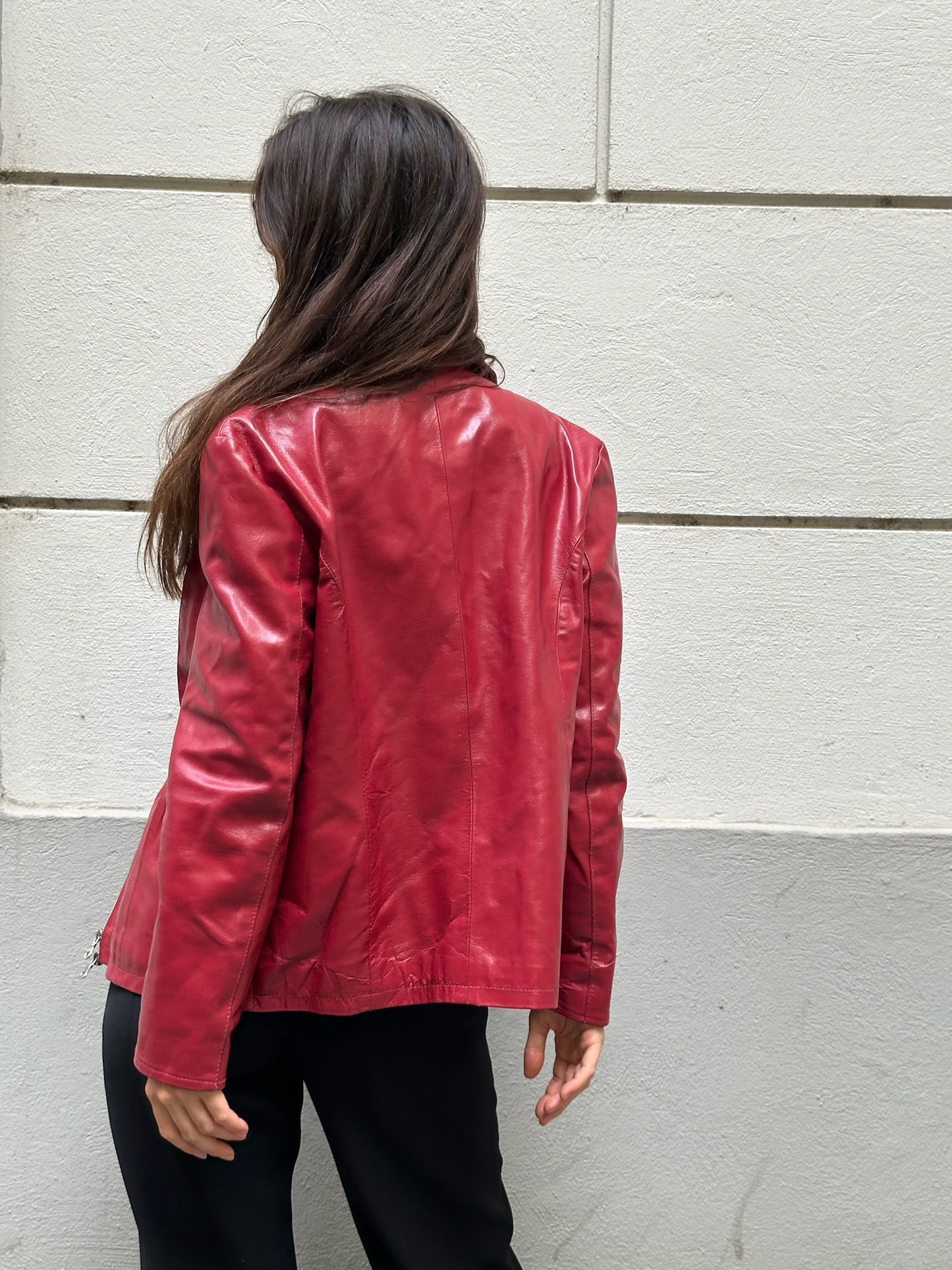 Vintage 100% Genuine Leather Red Jacket S/M