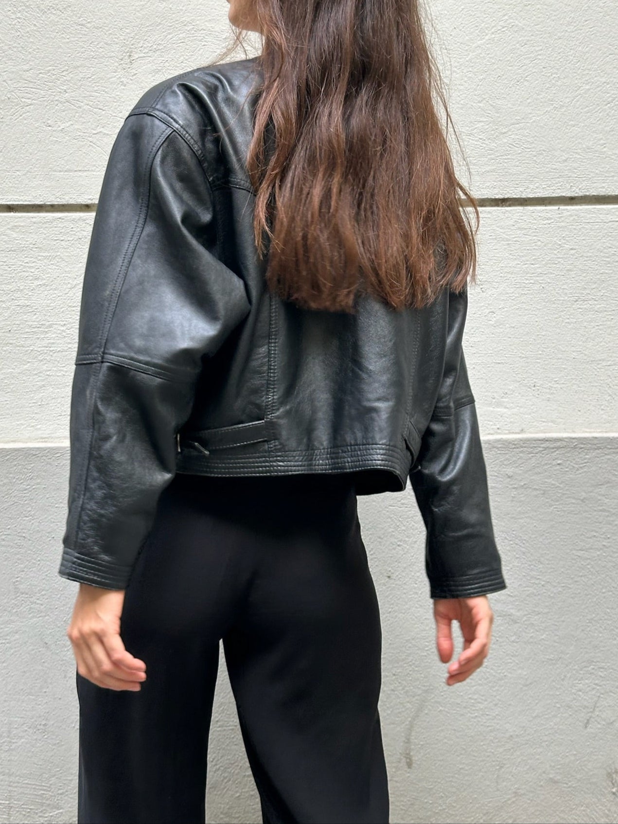 Vintage 100% Genuine Leather Black Bomber Jacket M