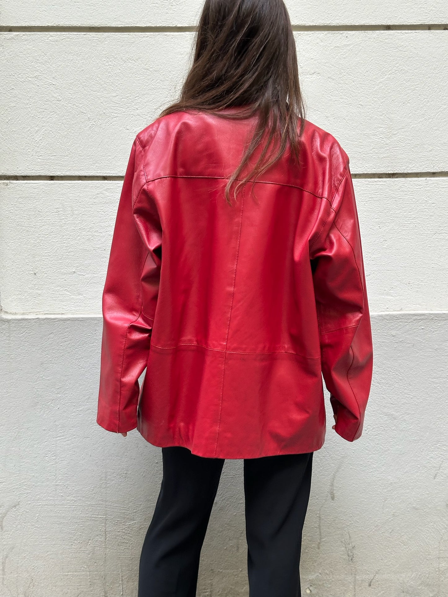 Vintage 100% Genuine Leather Red Jacket L