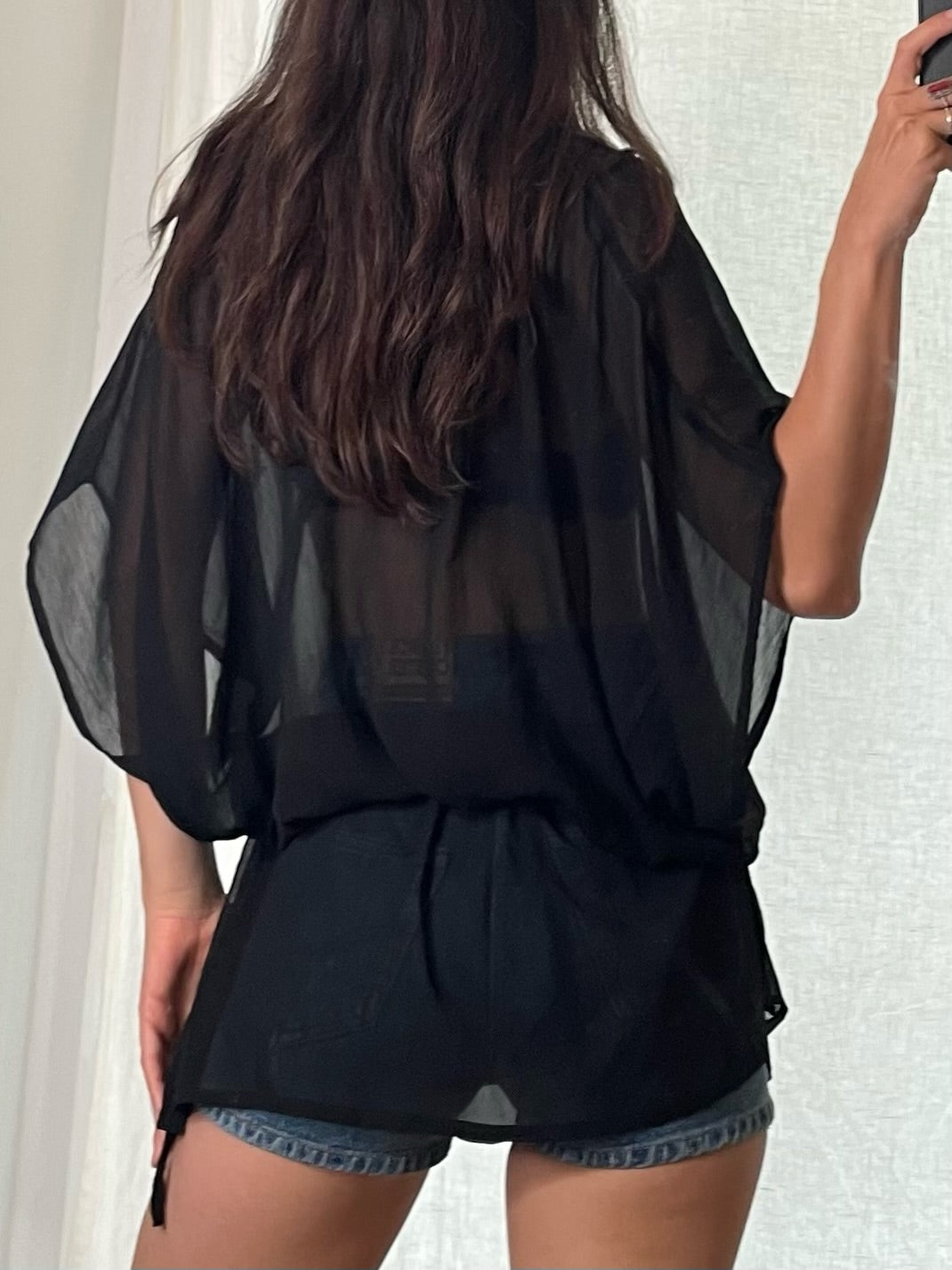 Vintage Black Tunic Top One Size