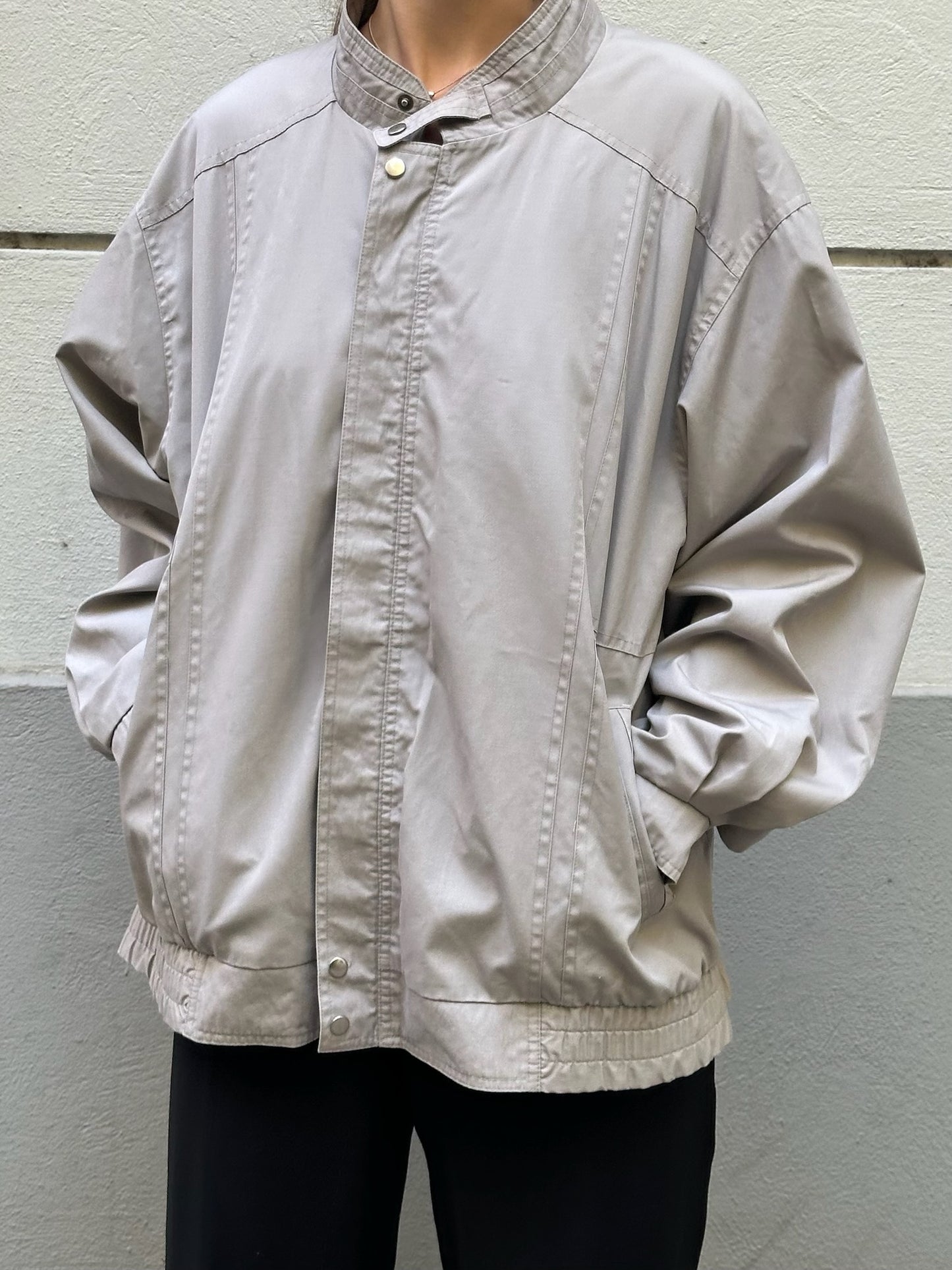 Vintage Light Gray Bomber Jacket L