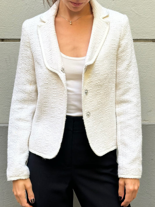 Vintage Off-White Tweed Blazer S