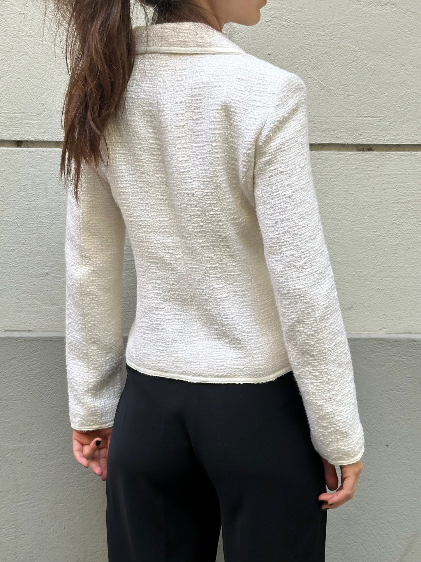 Vintage Off-White Tweed Blazer S