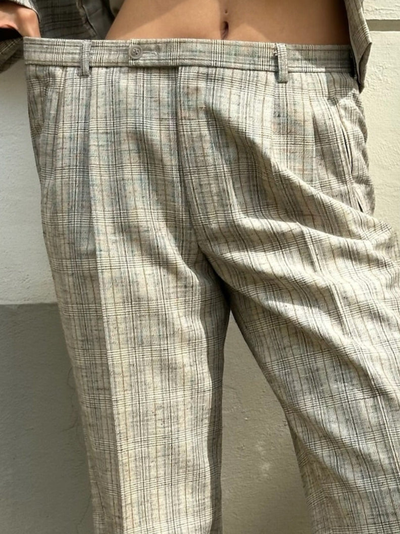 Vintage 2-Piece Wool Blend Blazer & Trousers Set L