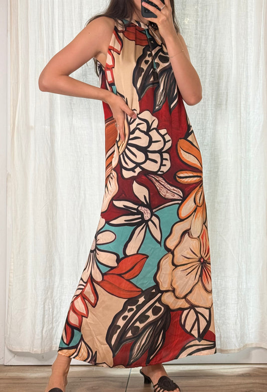Patterned Maxi Dress M