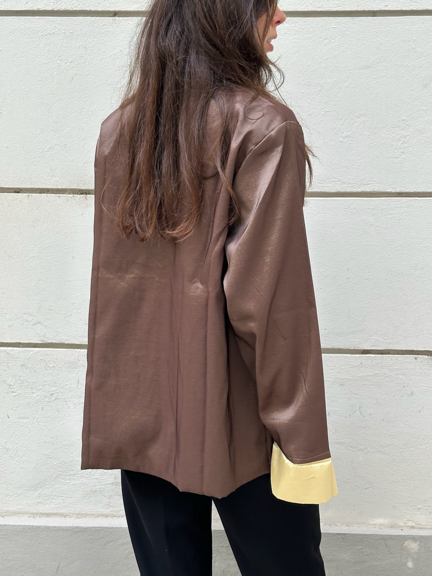 Vintage Asian/Oriental Brown & Tan Jacket M/L