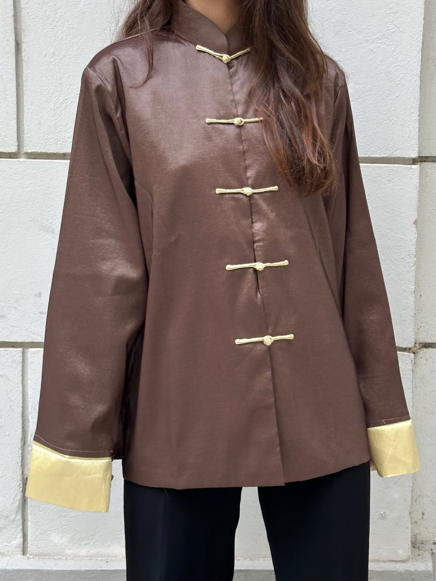 Vintage Asian/Oriental Brown & Tan Jacket M/L