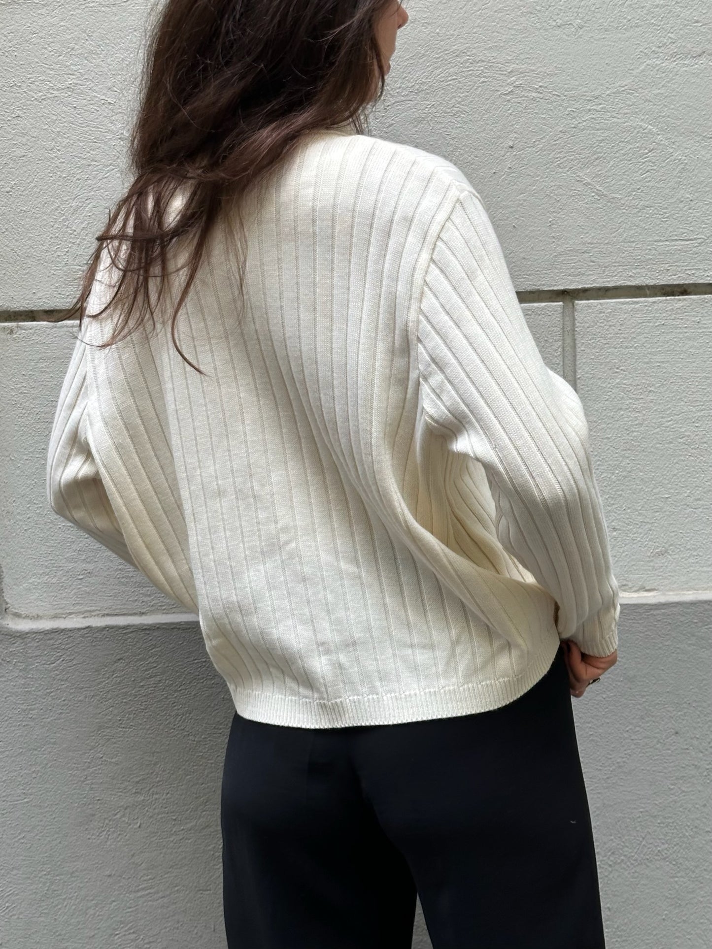 Vintage Cream Double Breasted Cardigan M