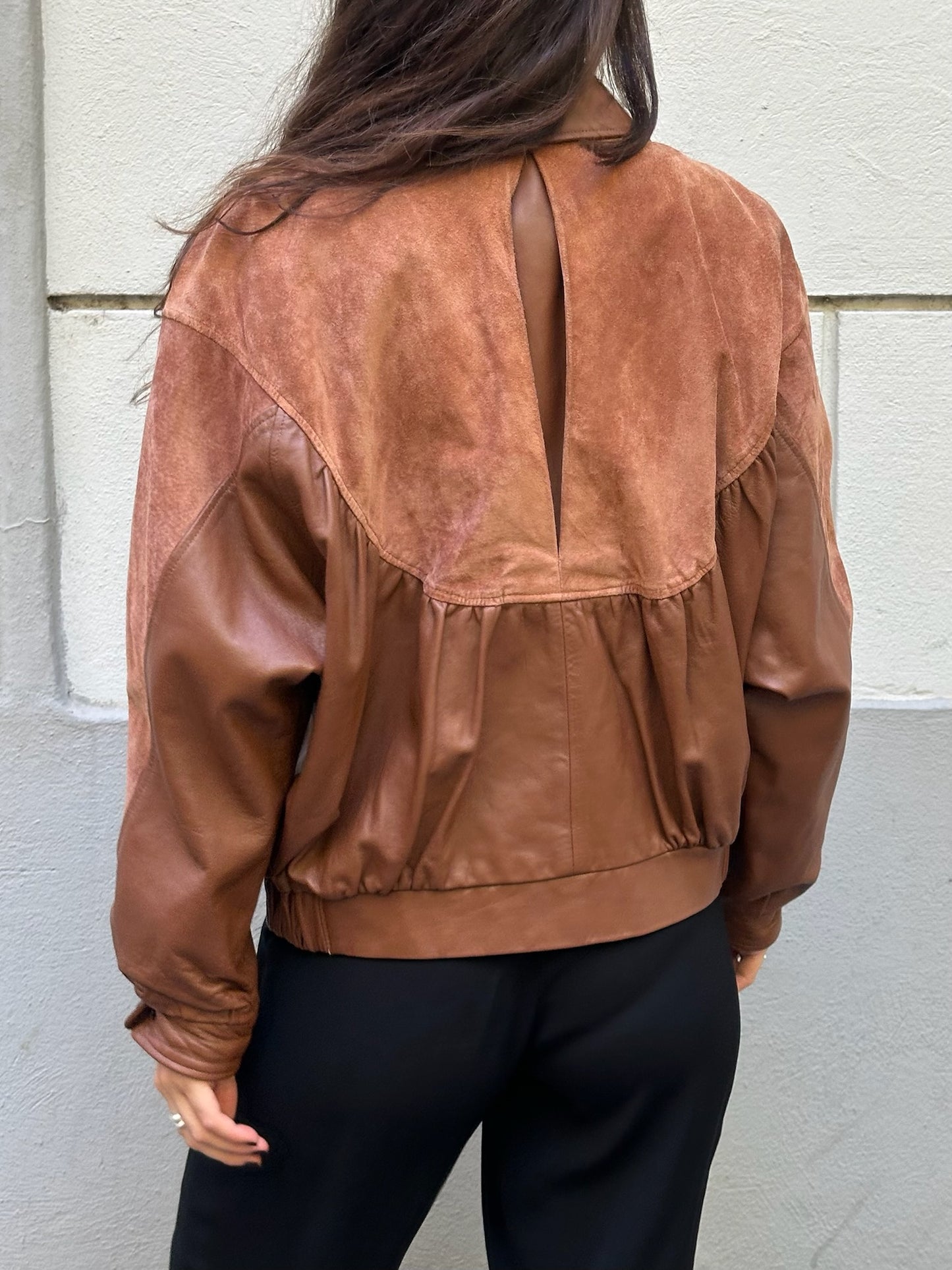 Vintage Brown 100% Genuine Leather Suede Jacket M/L
