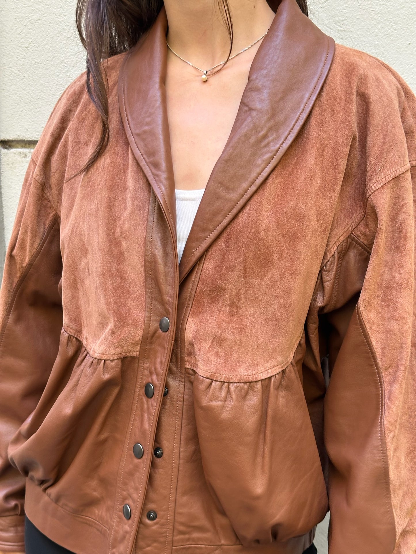 Vintage Brown 100% Genuine Leather Suede Jacket M/L