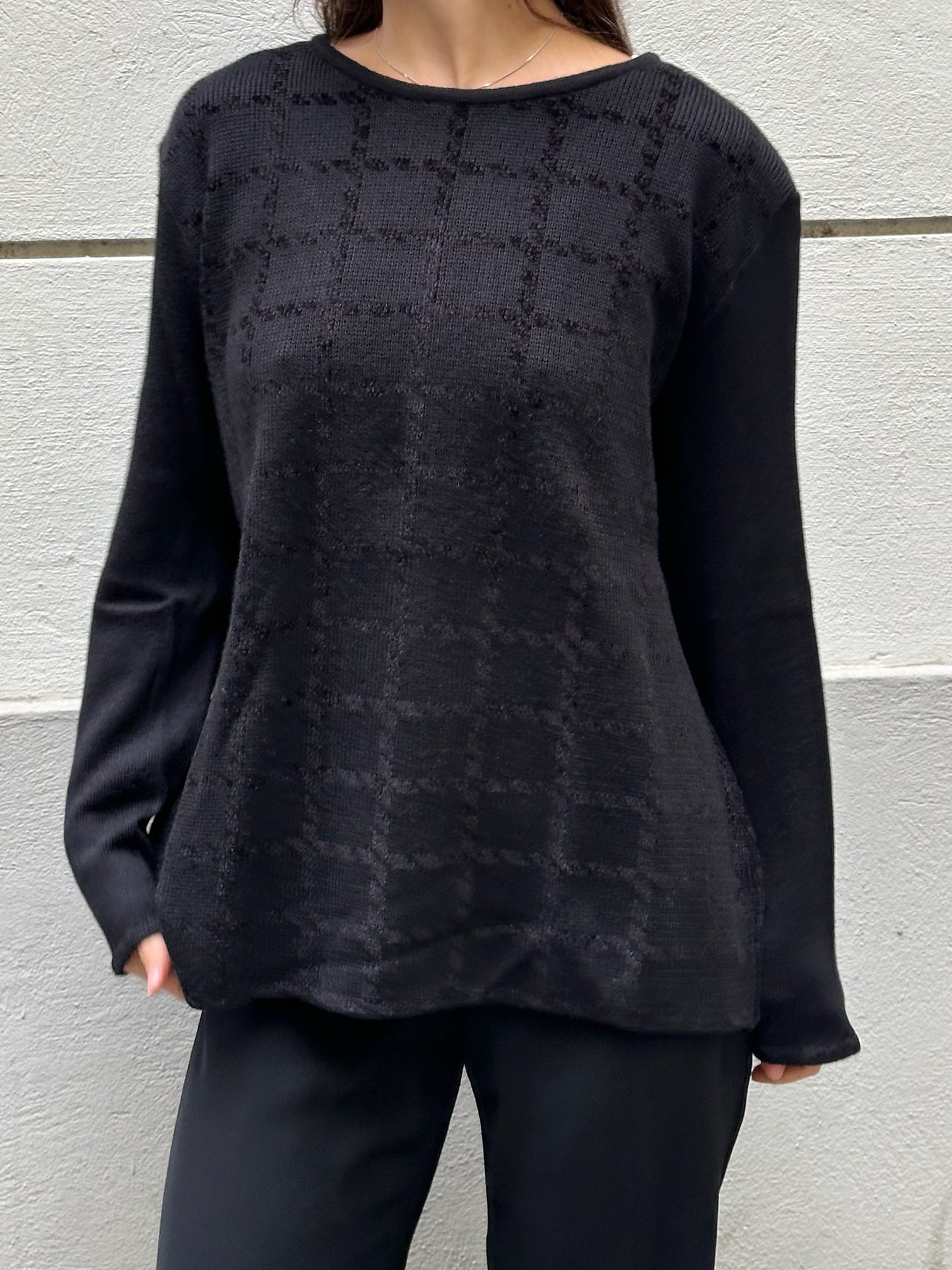 Vintage Black Wool Blend Sweater M