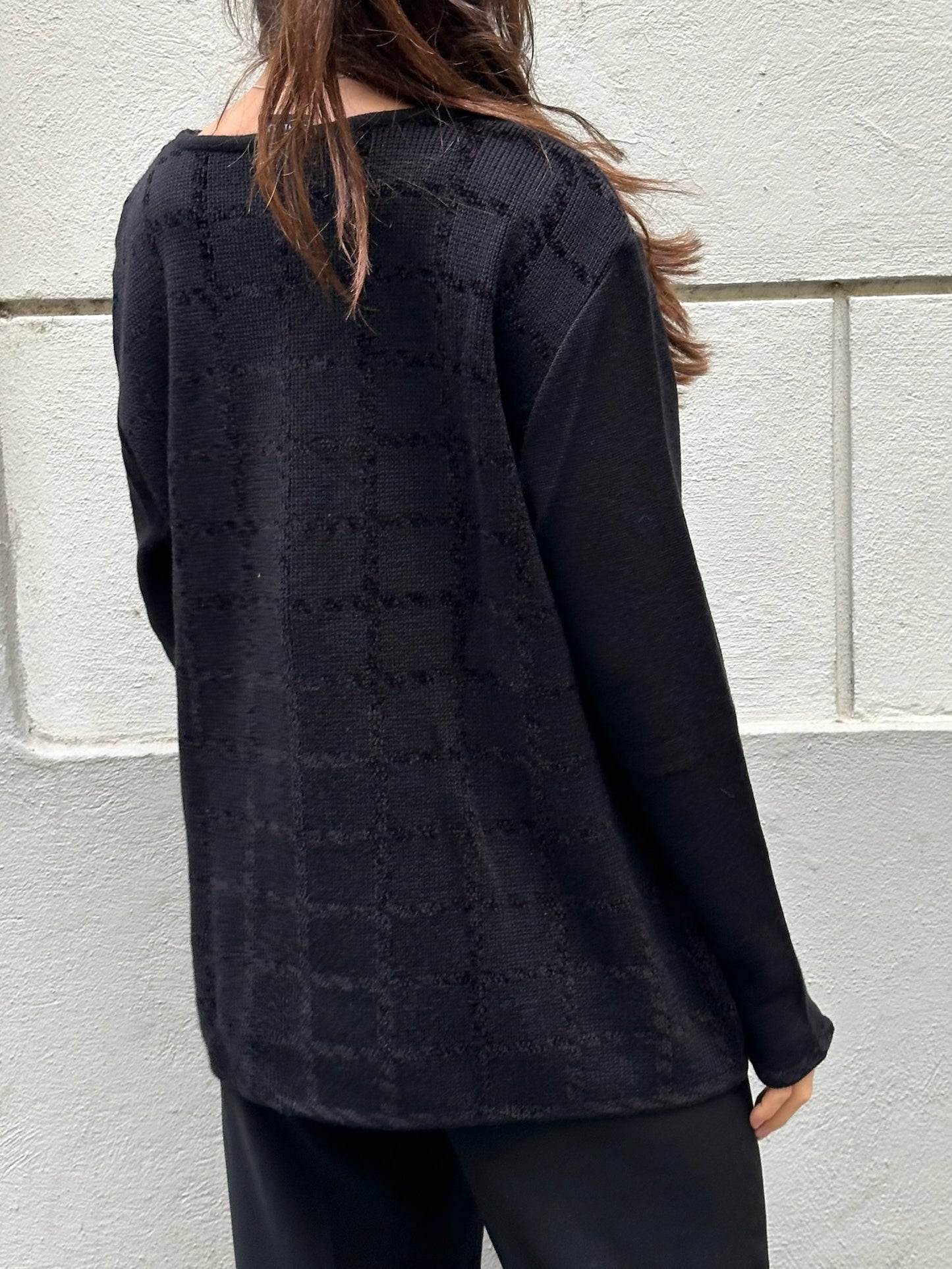 Vintage Black Wool Blend Sweater M