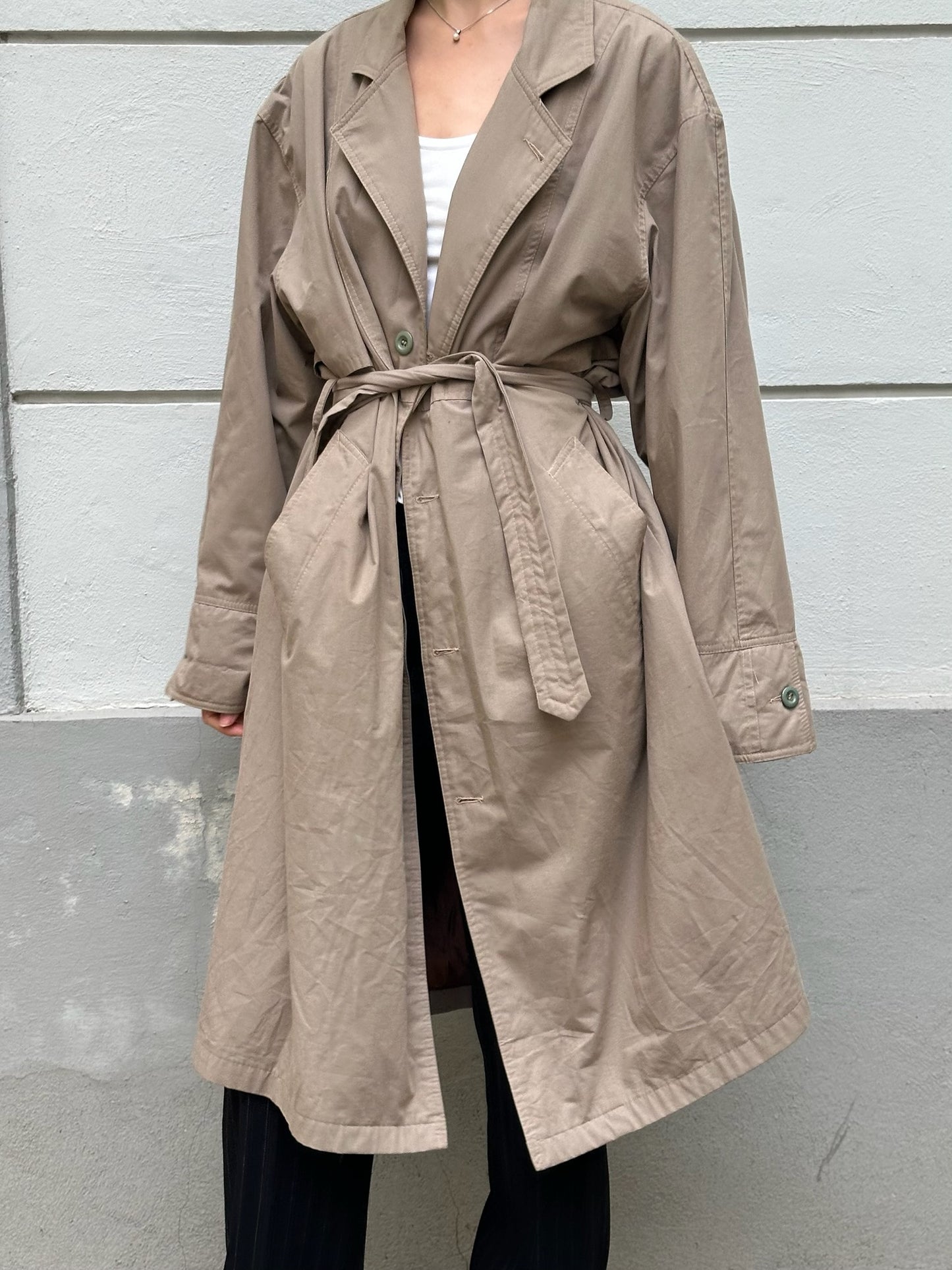 Vintage Beige/Khaki Trench Coat M/L