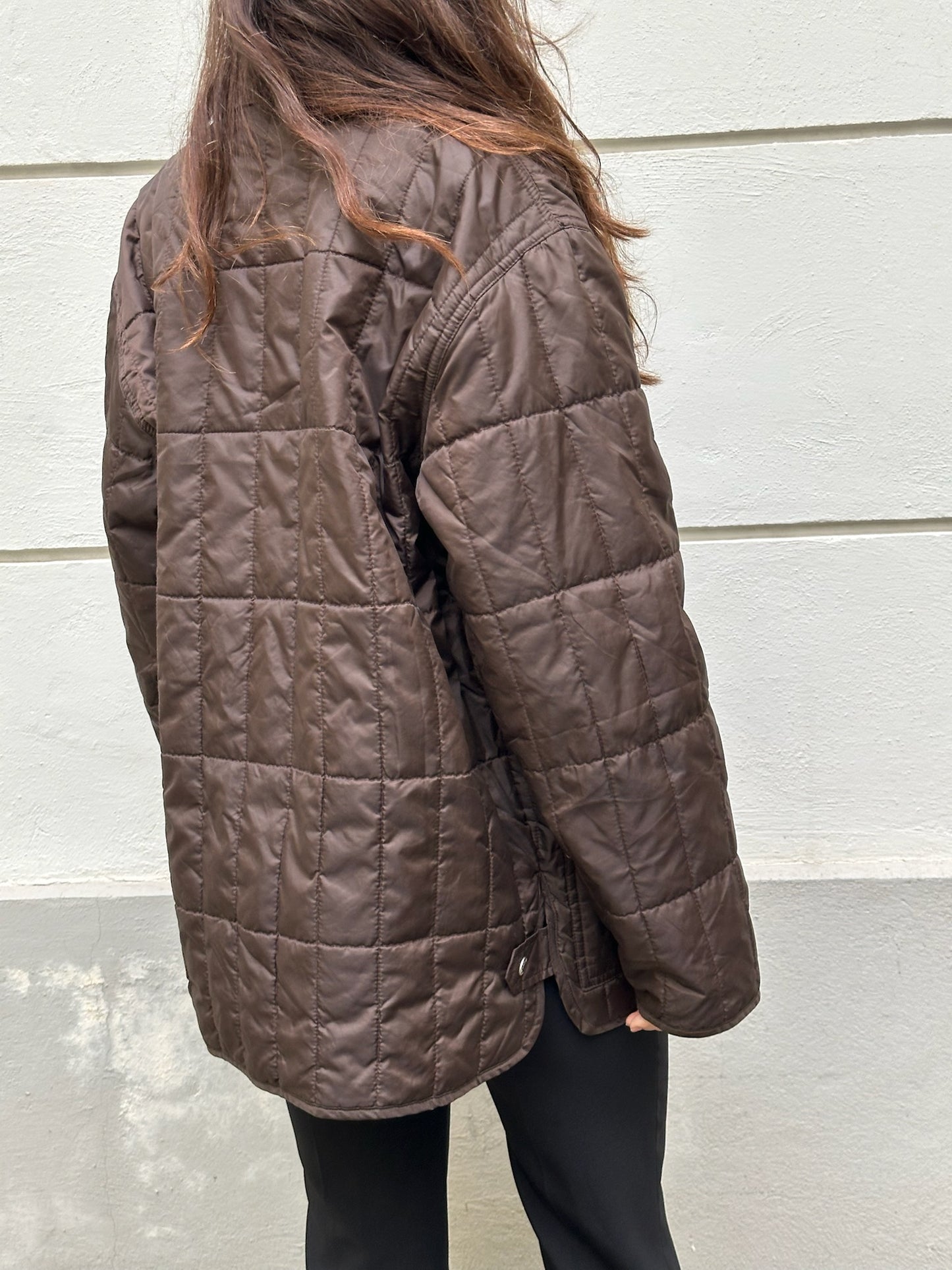 Vintage Naf Naf Chocolate Brown Puffer Barn Jacket Men's L