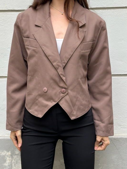 Vintage Light Brown Short Blazer Jacket M