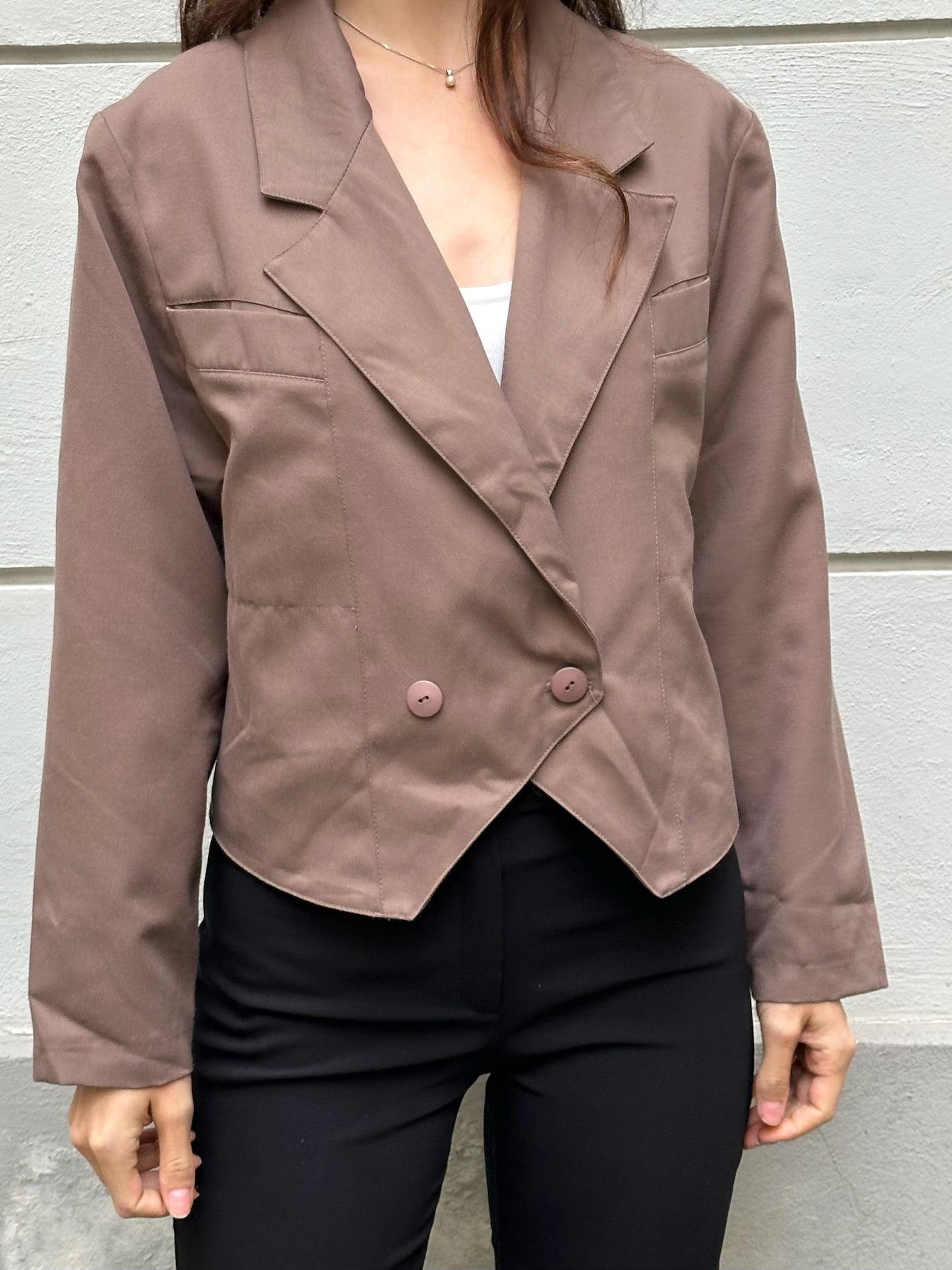 Vintage Light Brown Short Blazer Jacket M