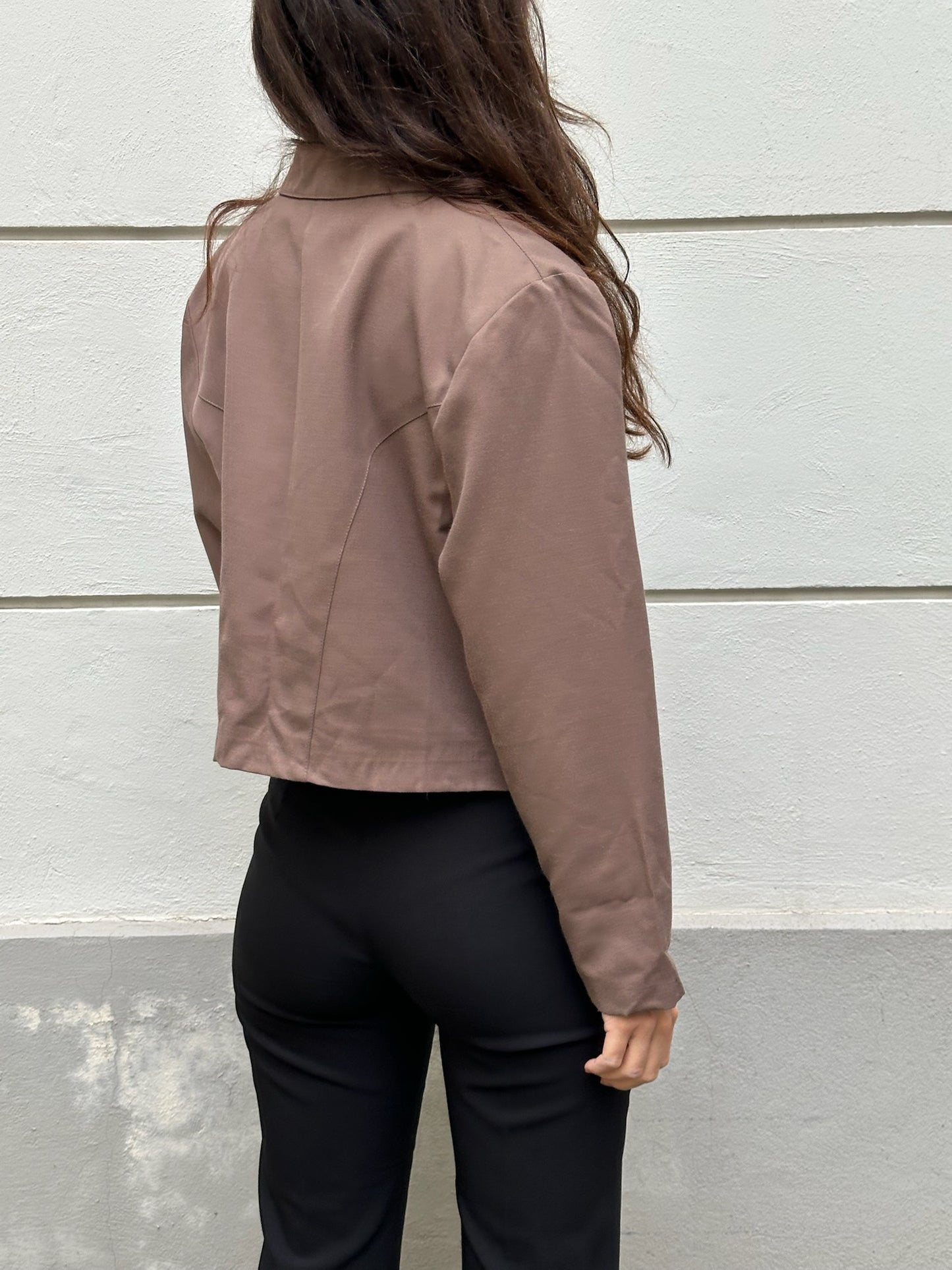 Vintage Light Brown Short Blazer Jacket M