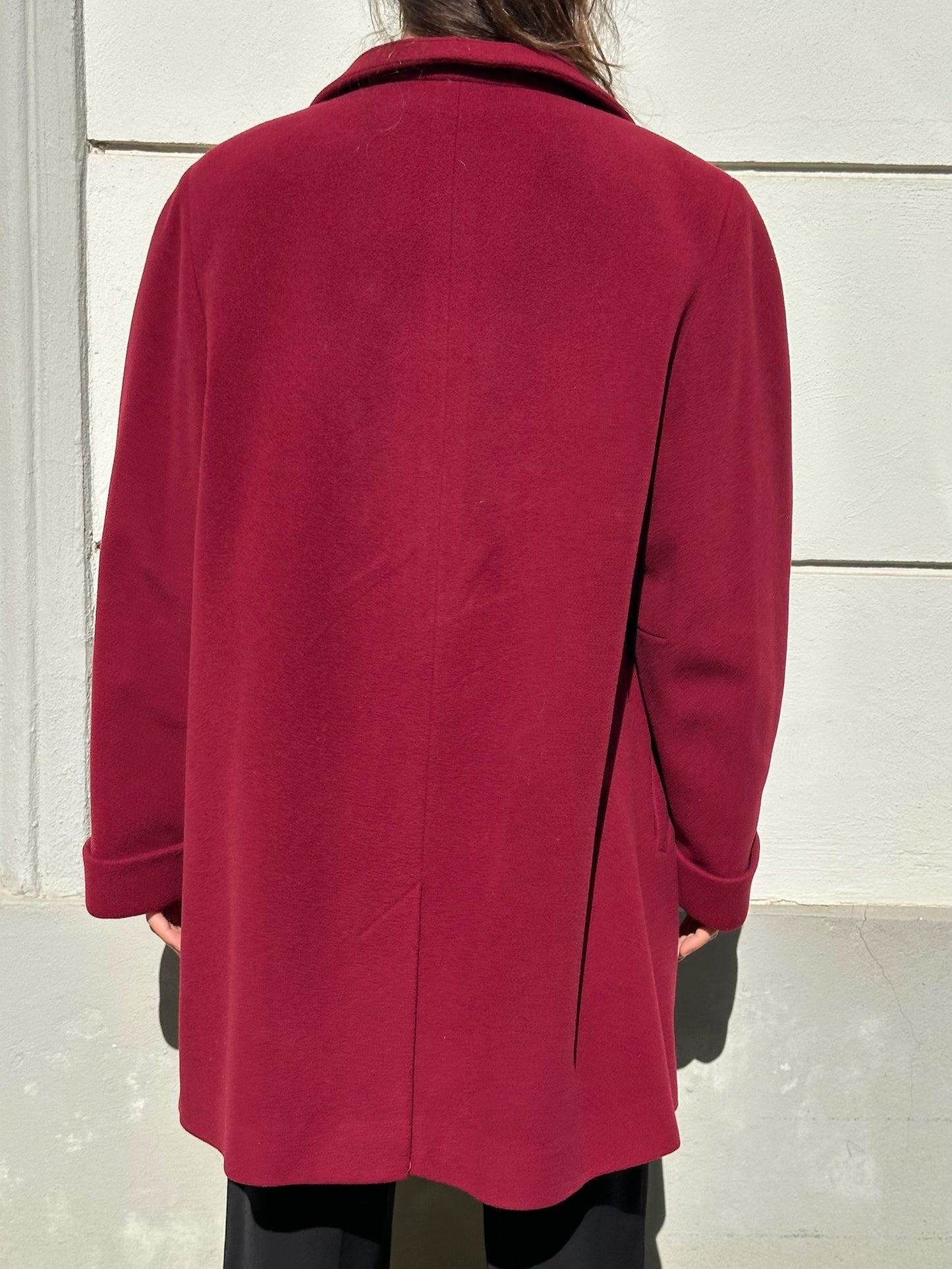 Vintage Wool & Cashmere Deep Red Coat M/L