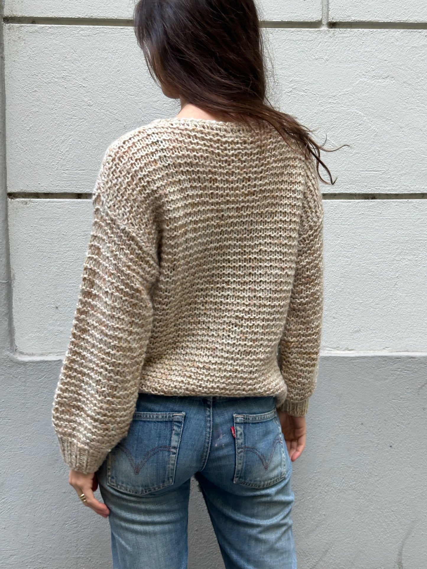 Vintage Crochet Knitted Pullover Sweater S/M