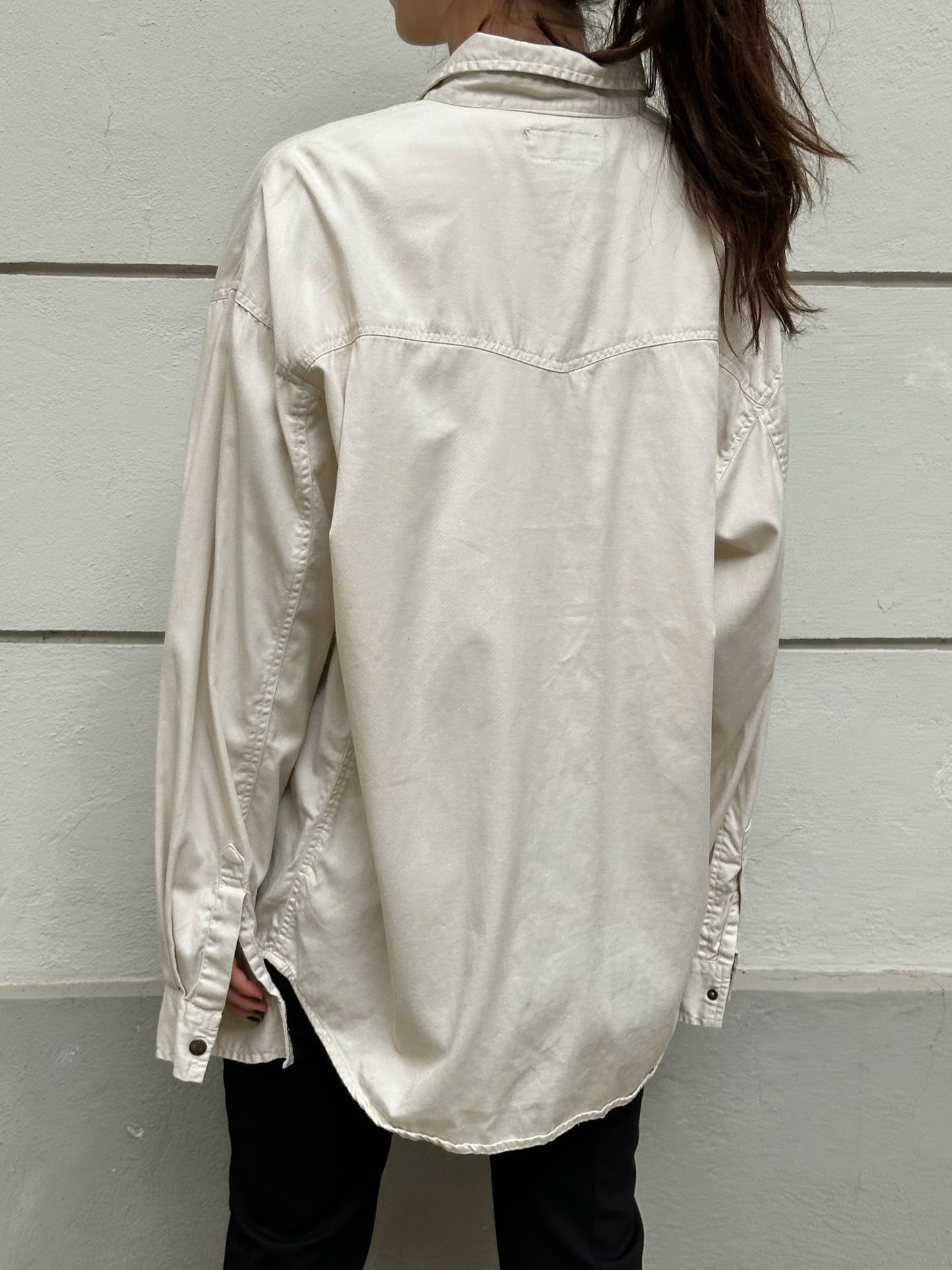 Vintage 100% Cotton Off White Button Down Shirt L/XL