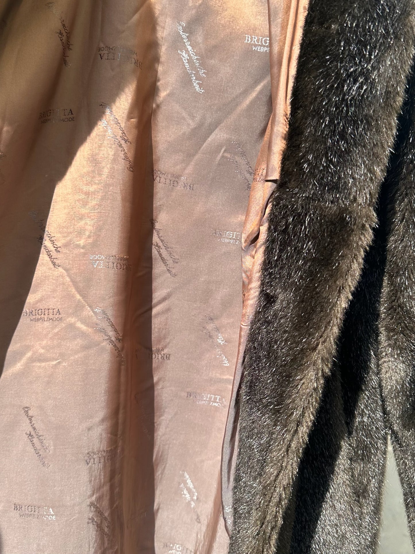 Vintage Faux Fur Cotton Blend Brown Teddy Coat M