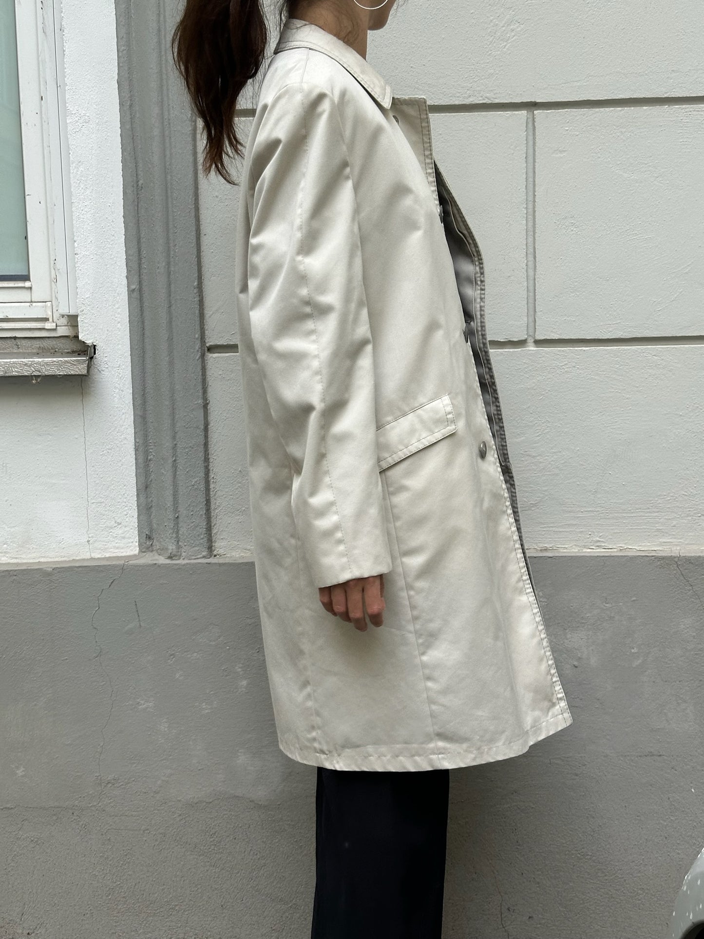 Vintage Off-White Trench Coat Jacket S/M