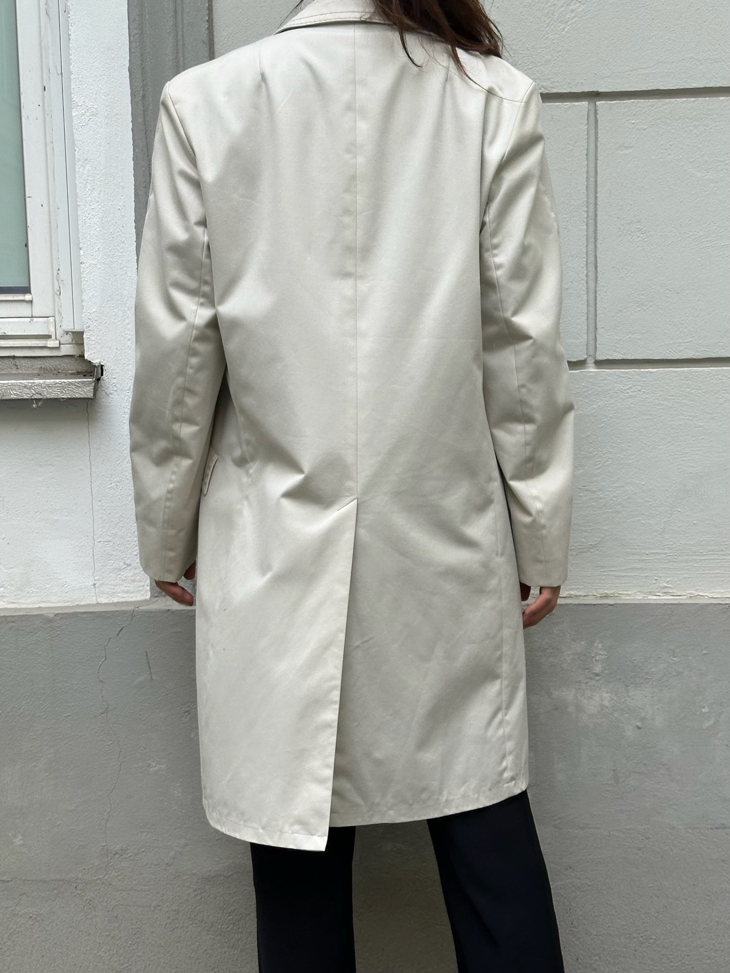 Vintage Off-White Trench Coat Jacket S/M