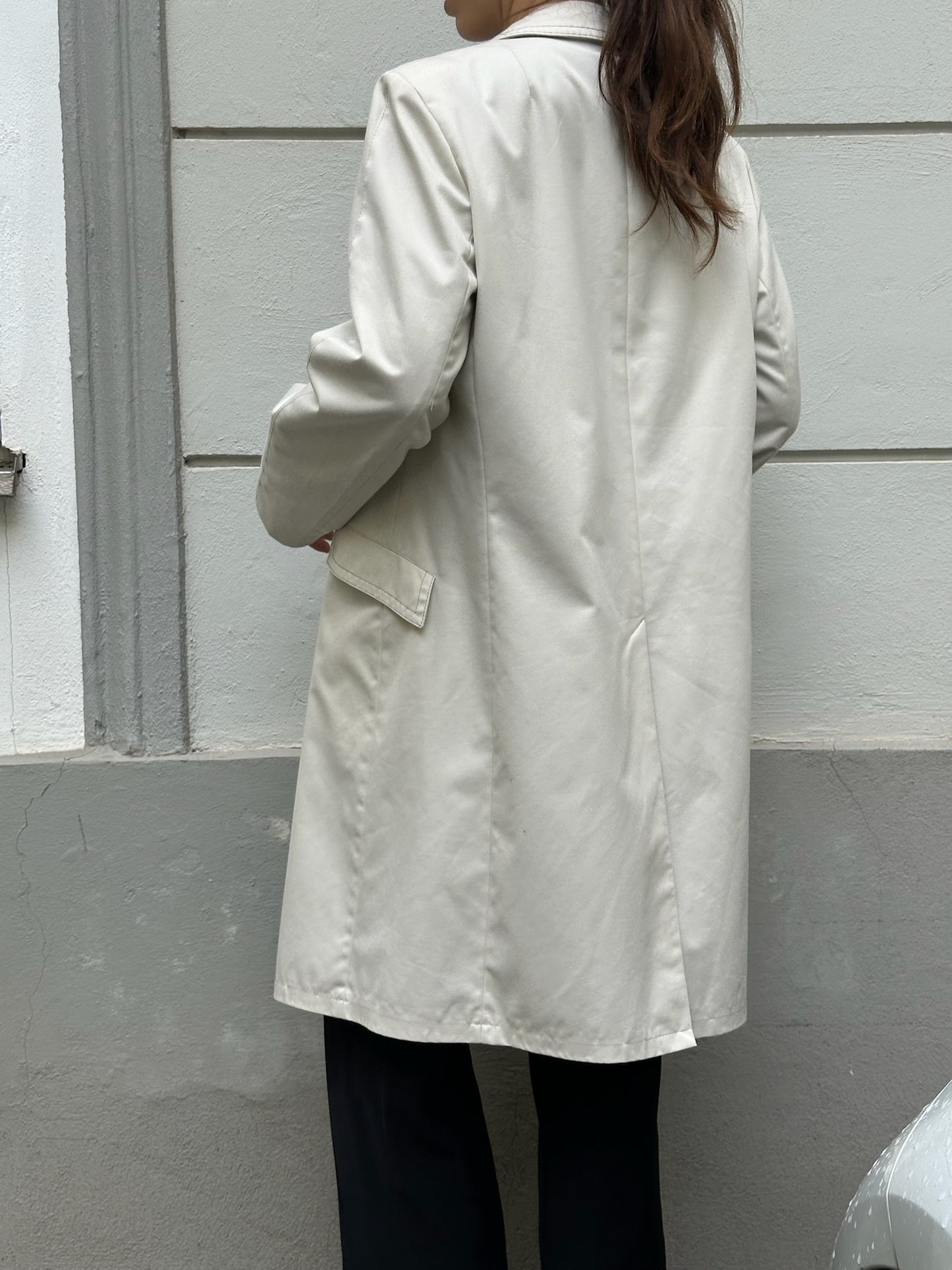Vintage Off-White Trench Coat Jacket S/M