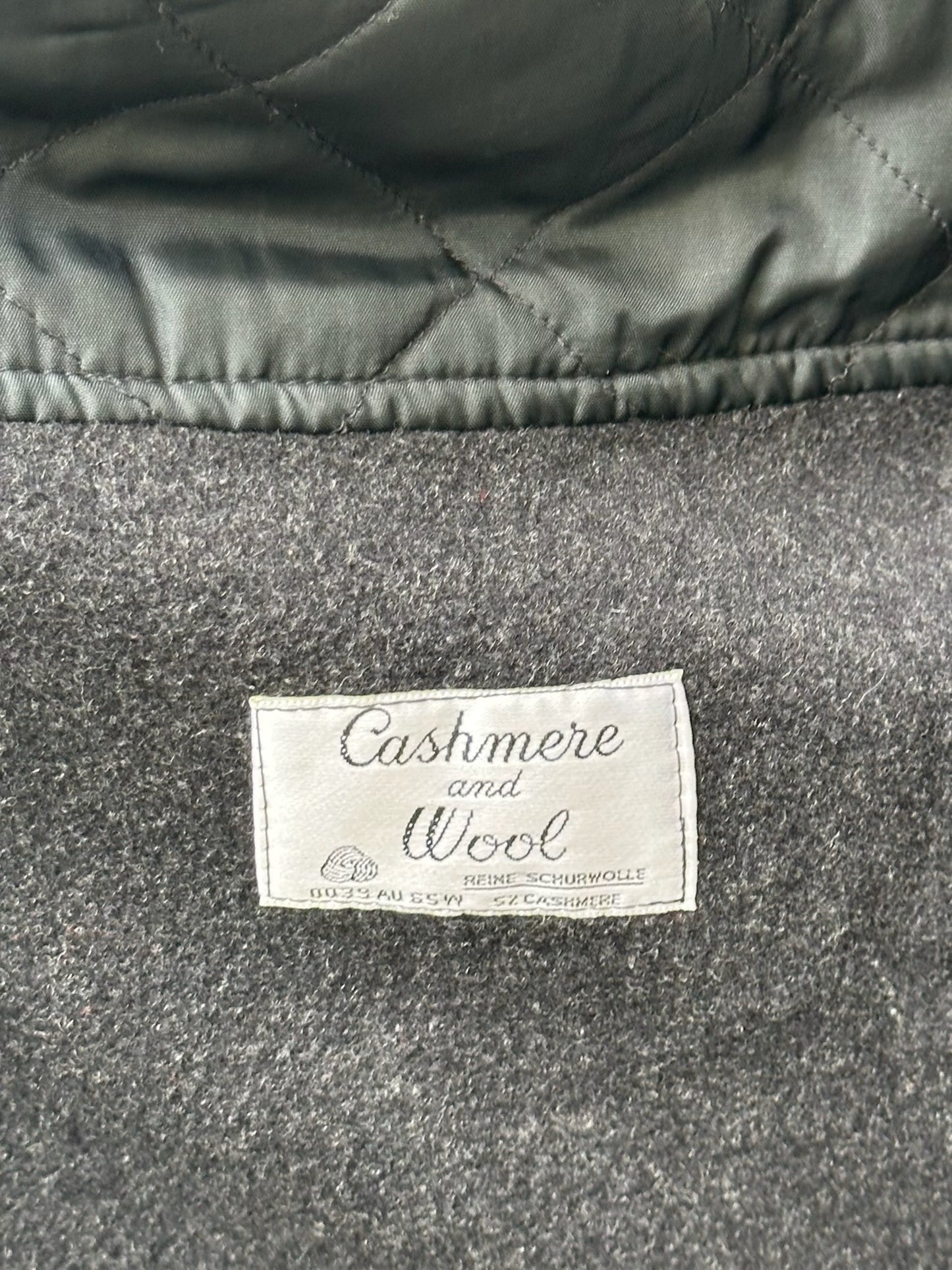 Vintage Cashmere/Wool Blazer Dark Gray Coat L