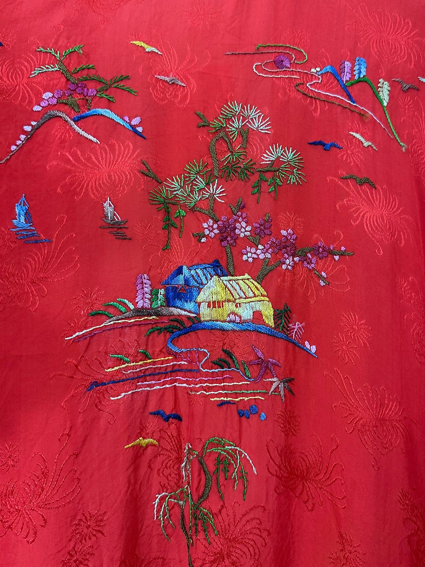 Vintage Red Kimono One Size