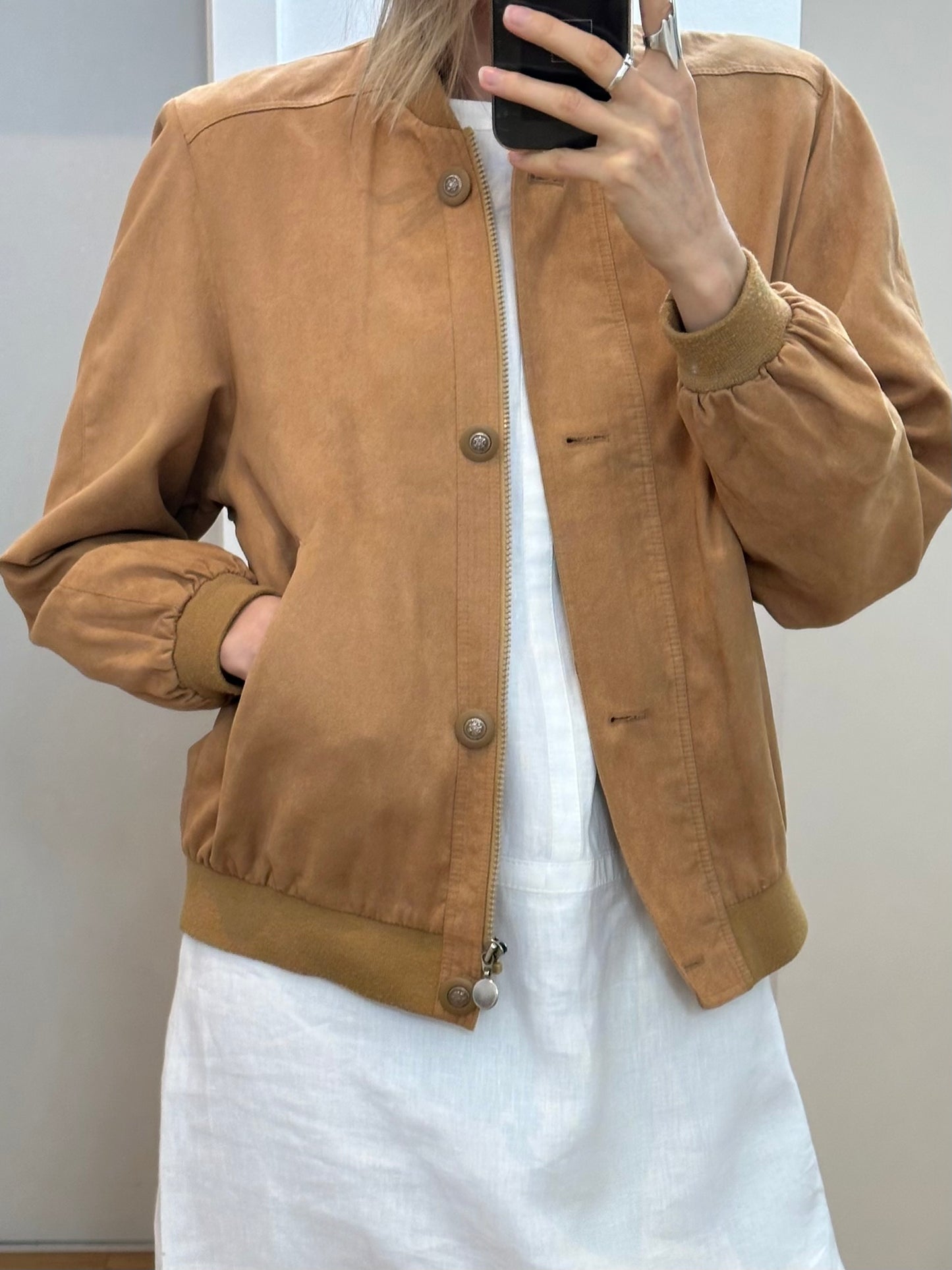 Vintage Faux Suede Leather Jacket M