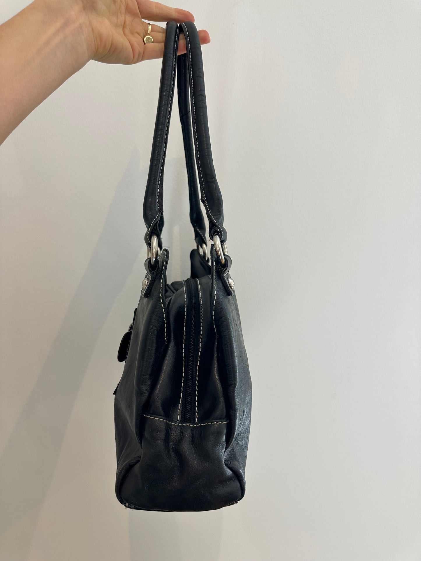 Vintage Black Leather Bag