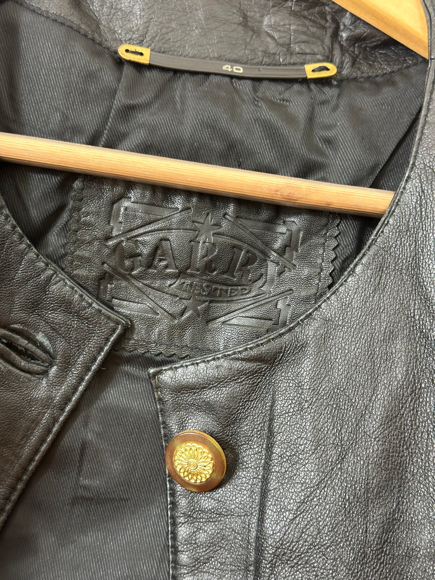 Cropped Vintage Leather Jacket S