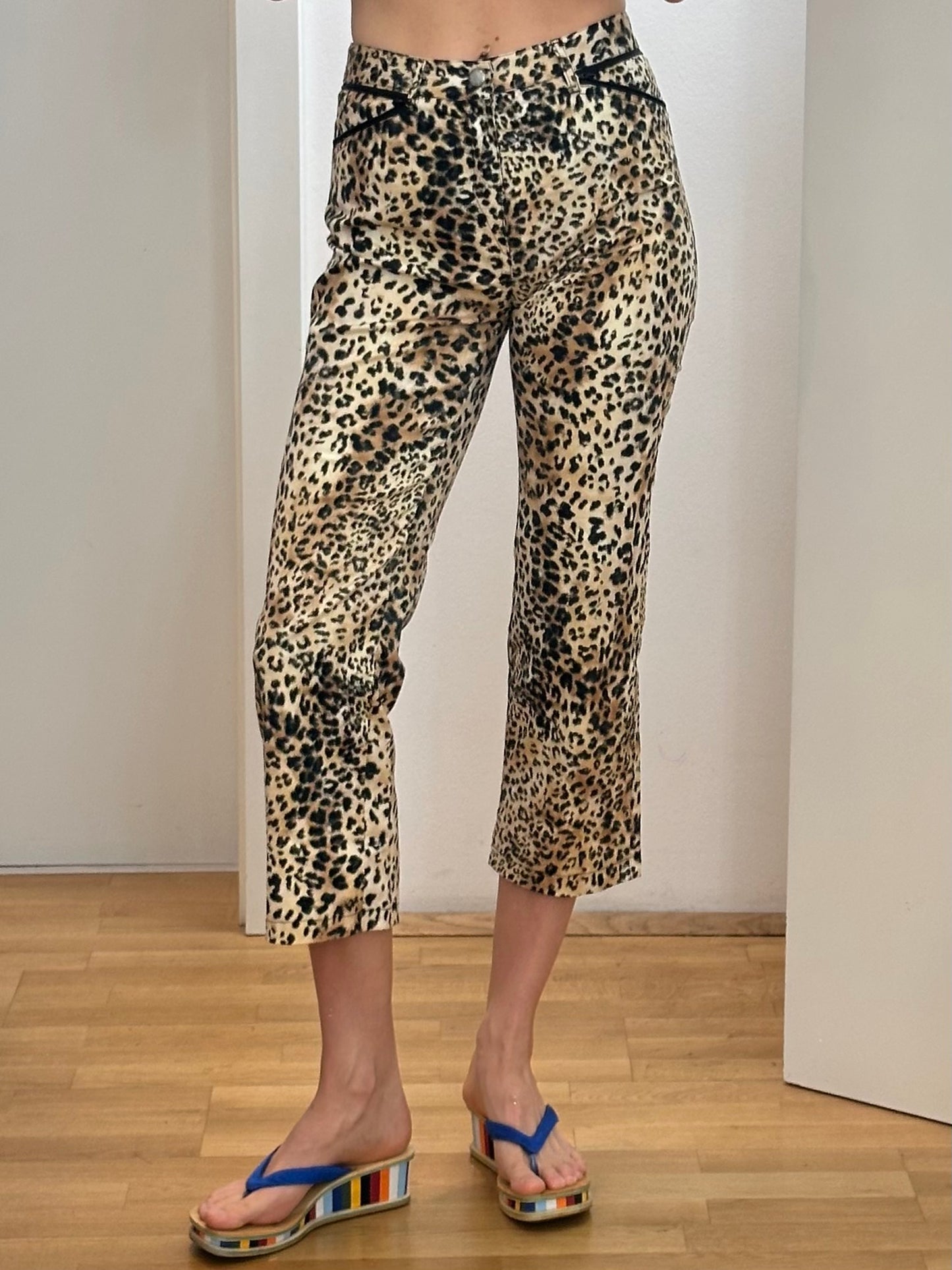Vintage Leopard Capri Trousers XS/S