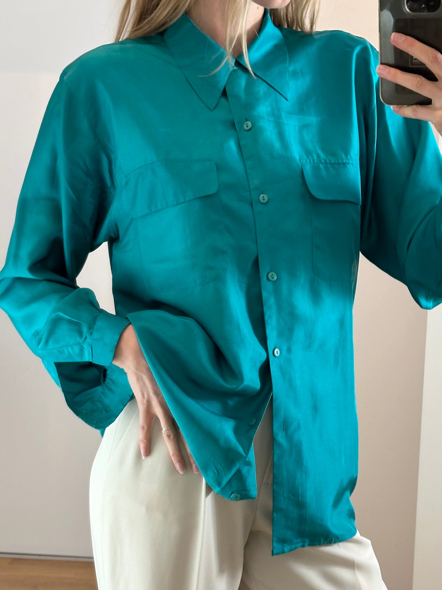 Vintage 100% Silk Blouse M