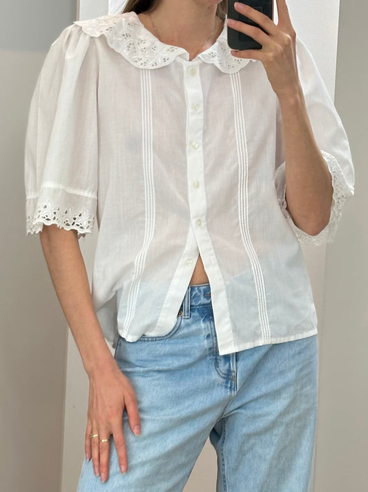 Vintage White Blouse M/L