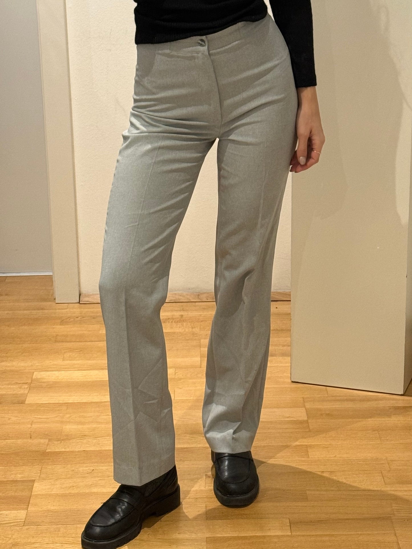 Vintage High Waisted Light Gray Straight Leg Trousers XS EU 34