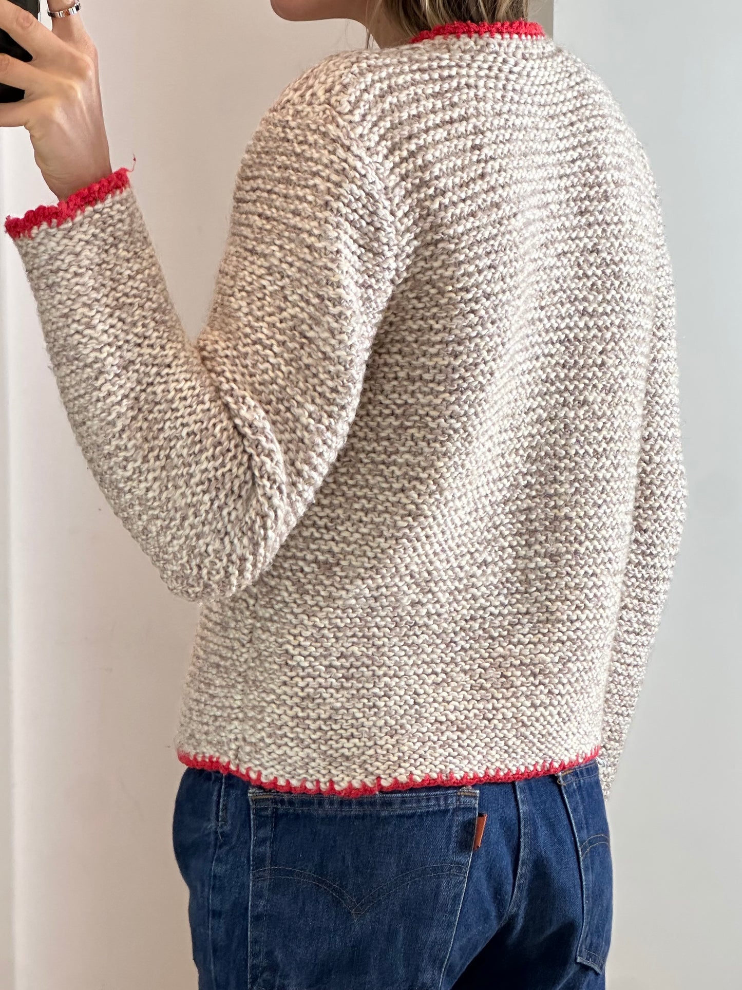 Vintage Hand Knit Wool Cardigan S/M