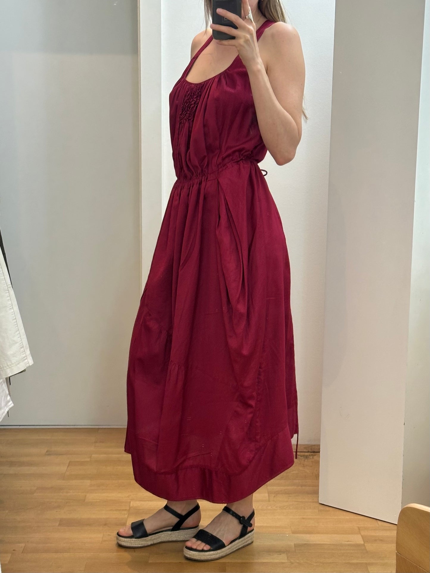 Red Cotton Maxi Dress M