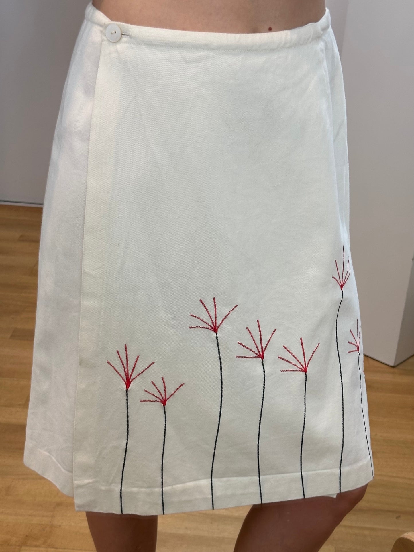 Vintage Cotton Midi Skirt S