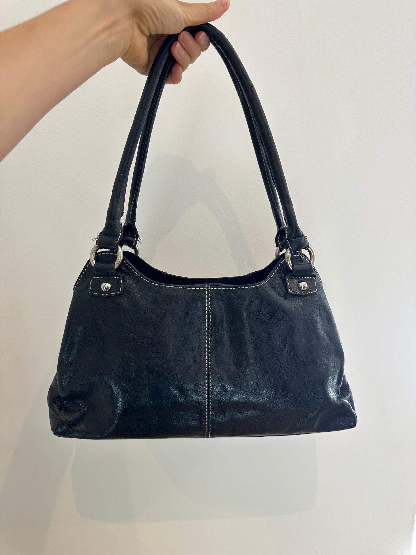 Vintage Black Leather Bag
