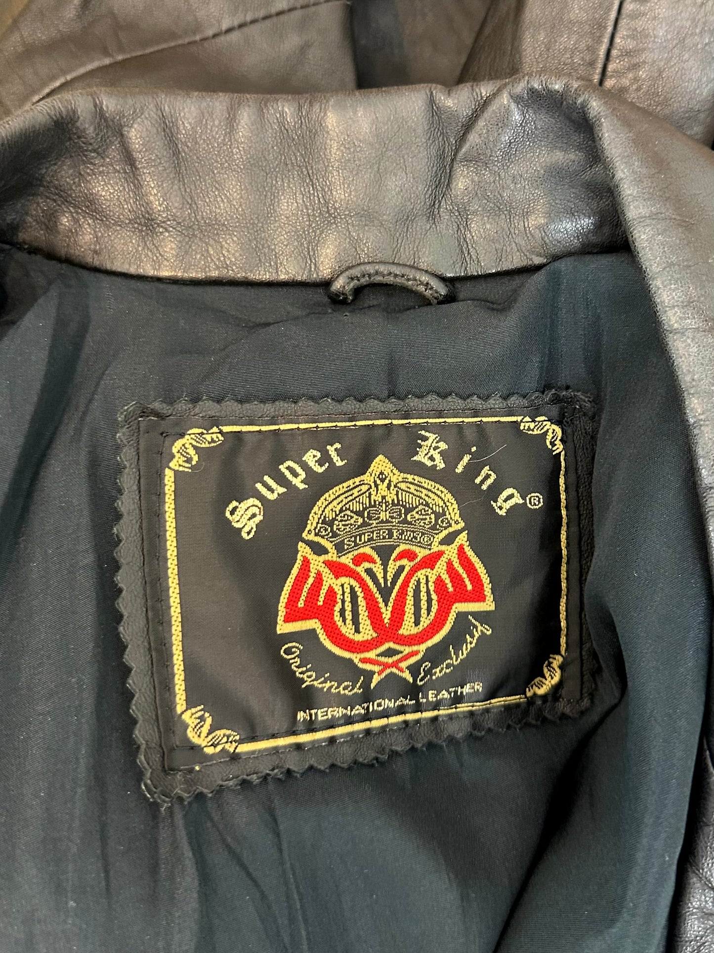 Vintage Black Leather Jacket M