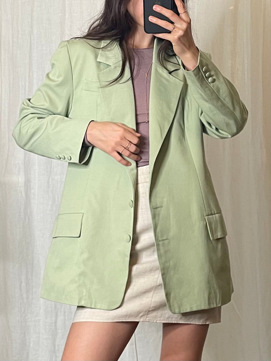 Vintage Pastel Green Blazer Jacket M